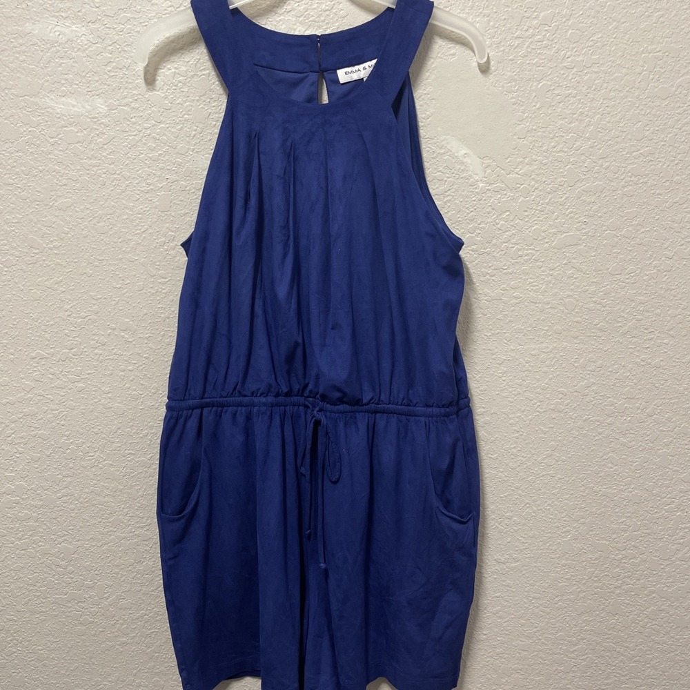 Emma & Michelle Women's Sleeveless Beachy/Party Romper Elastic Waist Size LG